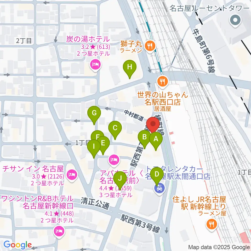 アイズボーカルスクール 名古屋駅前校周辺の駐車場・コインパーキング一覧地図