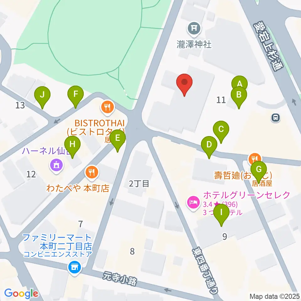 専門学校デジタルアーツ仙台周辺の駐車場・コインパーキング一覧地図