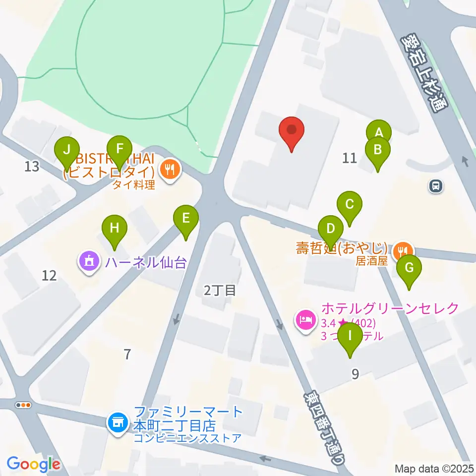 専門学校デジタルアーツ仙台周辺の駐車場・コインパーキング一覧地図