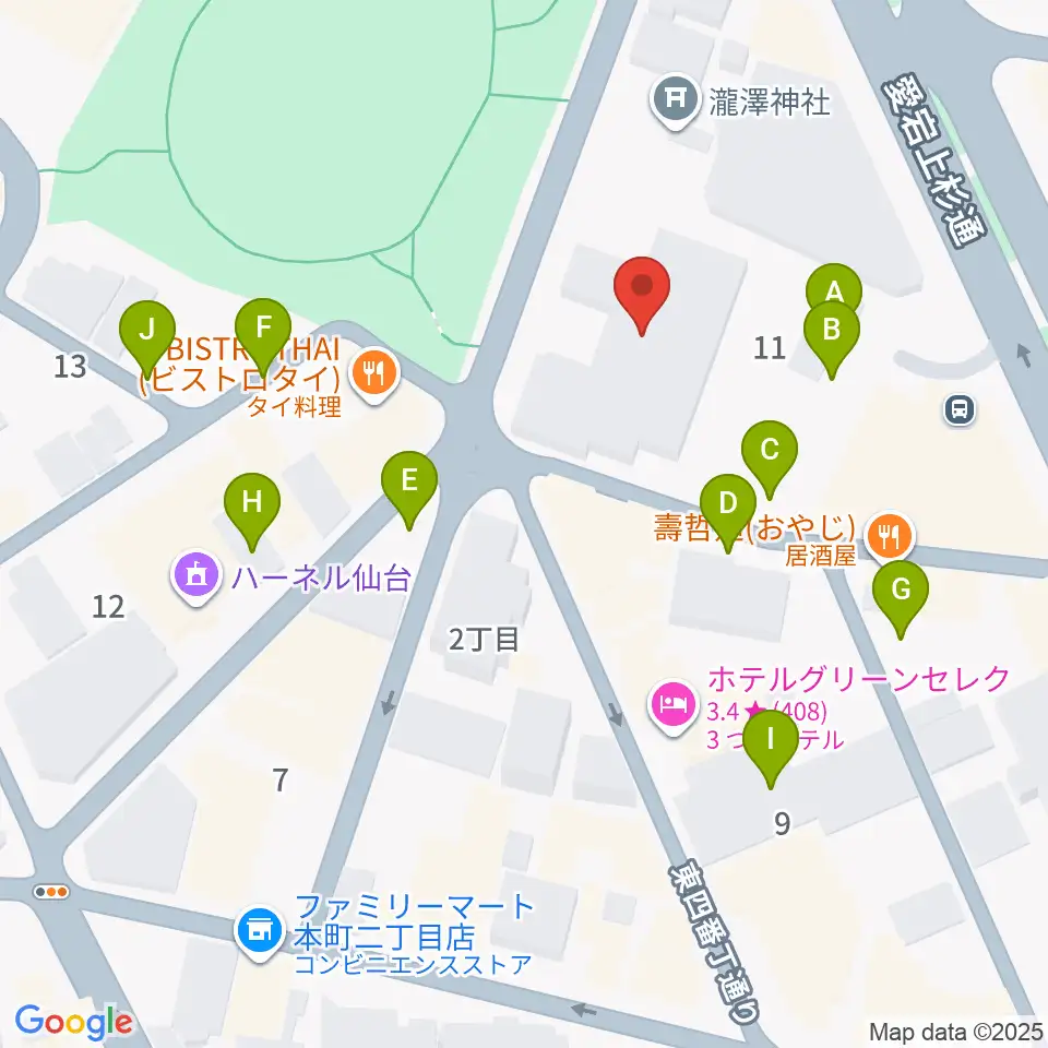 専門学校デジタルアーツ仙台周辺の駐車場・コインパーキング一覧地図