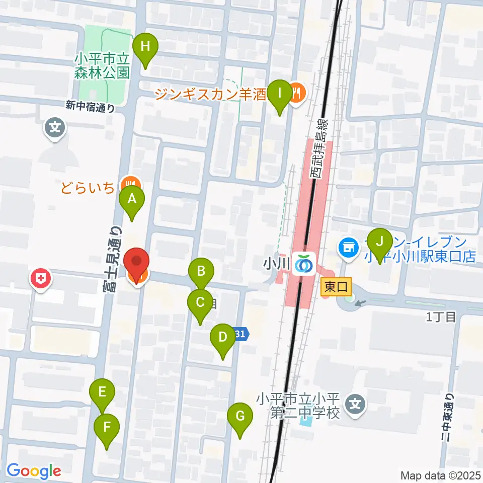 ステラ音楽教室 小川駅前教室周辺の駐車場・コインパーキング一覧地図