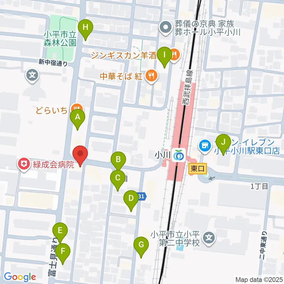 ステラ音楽教室 小川駅前教室周辺の駐車場・コインパーキング一覧地図