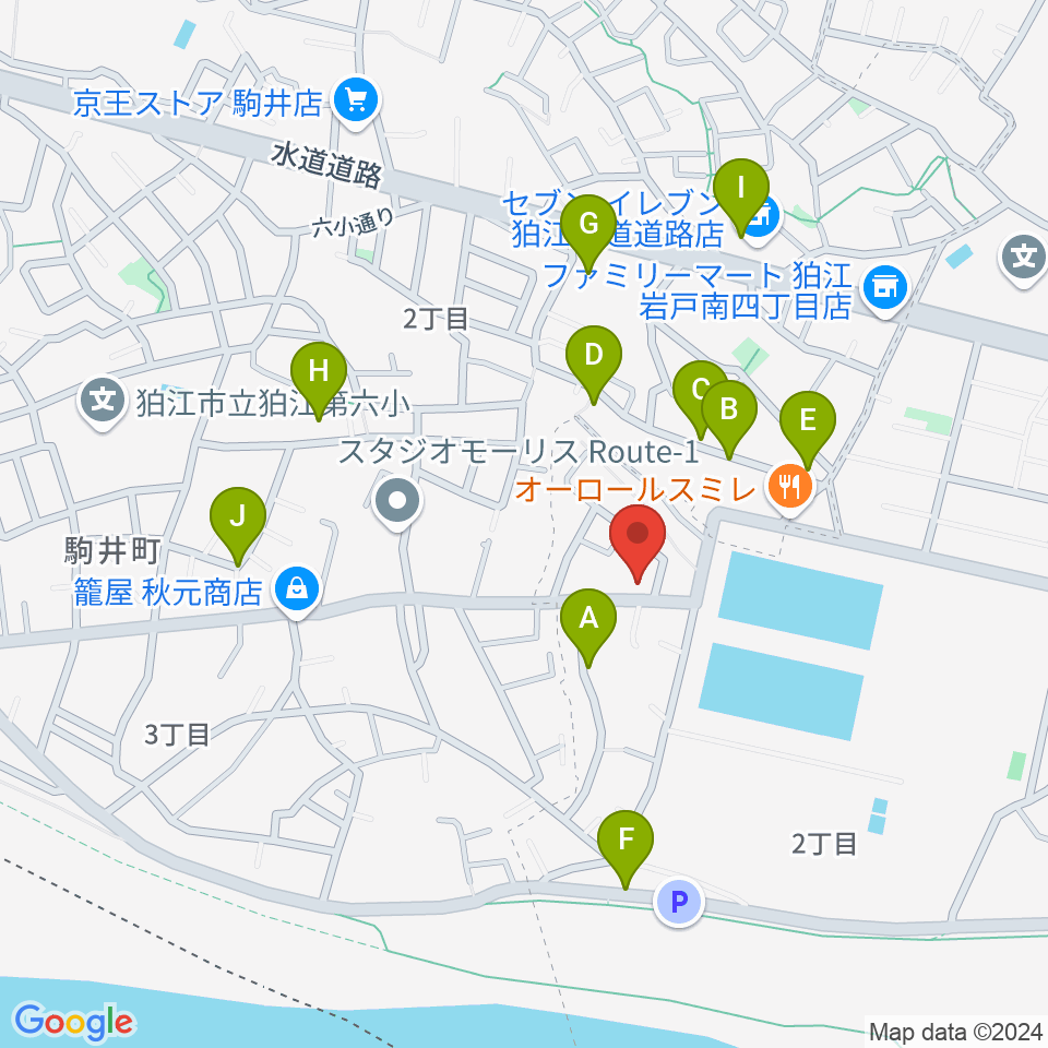 いけだ音楽教室周辺の駐車場・コインパーキング一覧地図