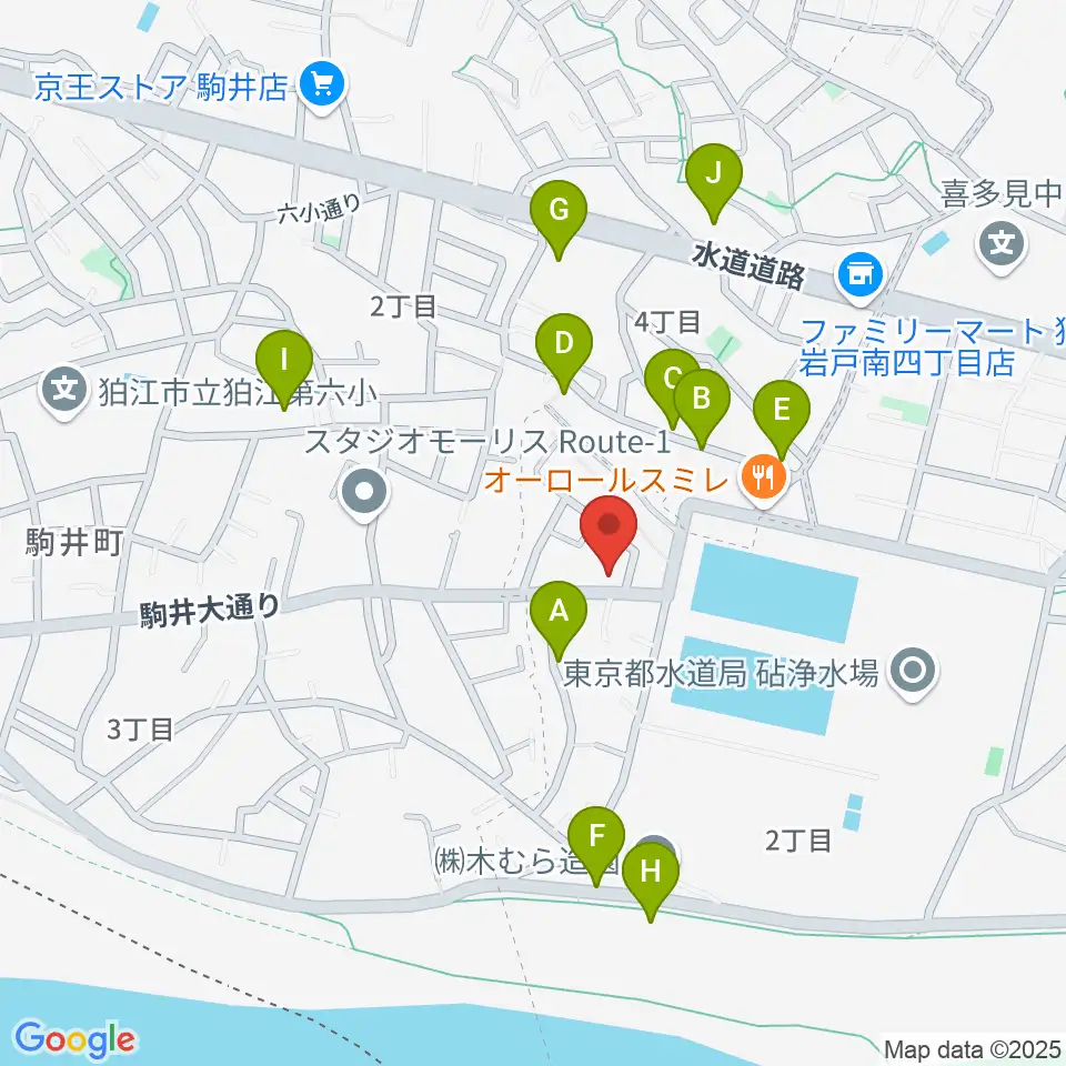 いけだ音楽教室周辺の駐車場・コインパーキング一覧地図