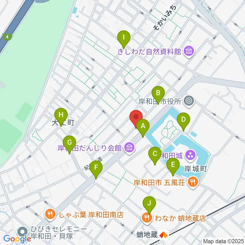 民の謡 岸和田店周辺の駐車場・コインパーキング一覧地図