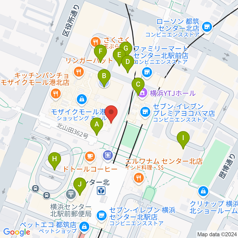 東京音楽学院 モザイクモール港北センター北駅前校 周辺の駐車場 コインパーキング一覧マップ