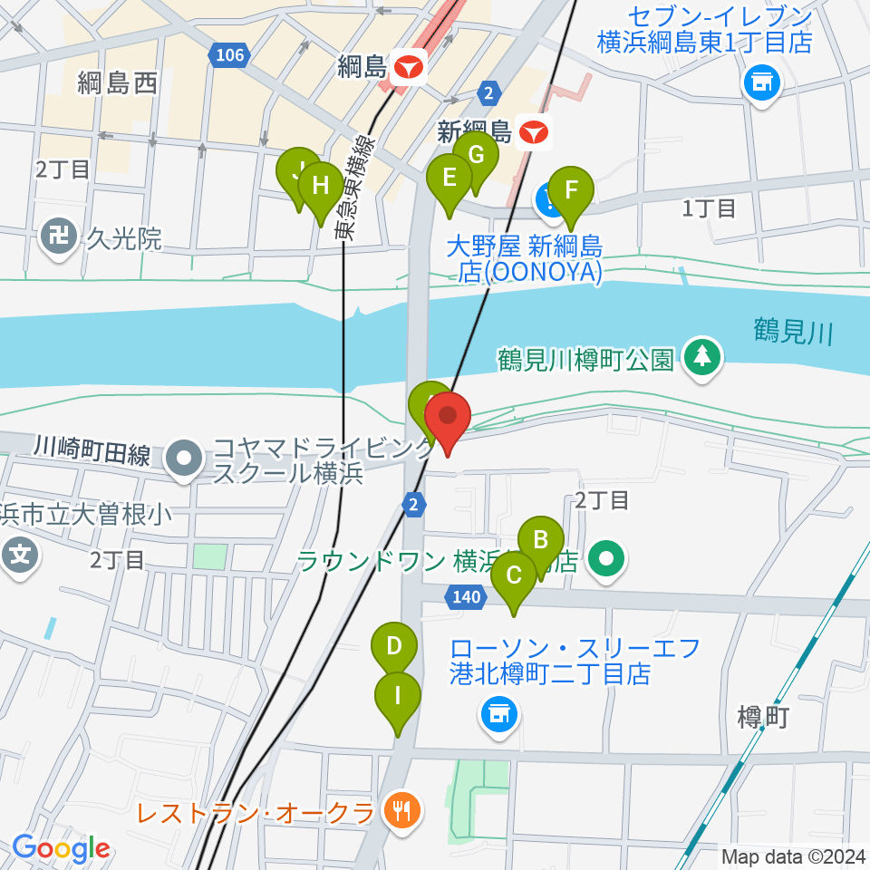 綱島フライドポテト周辺の駐車場・コインパーキング一覧地図