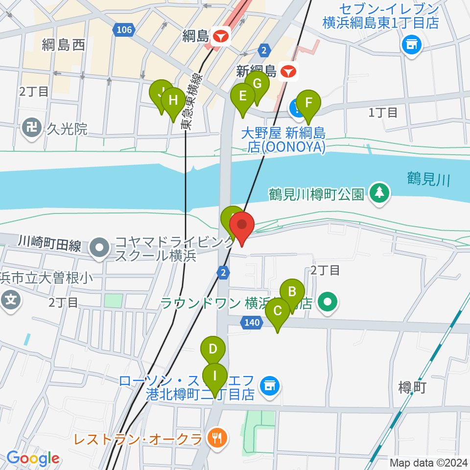 綱島フライドポテト周辺の駐車場・コインパーキング一覧地図