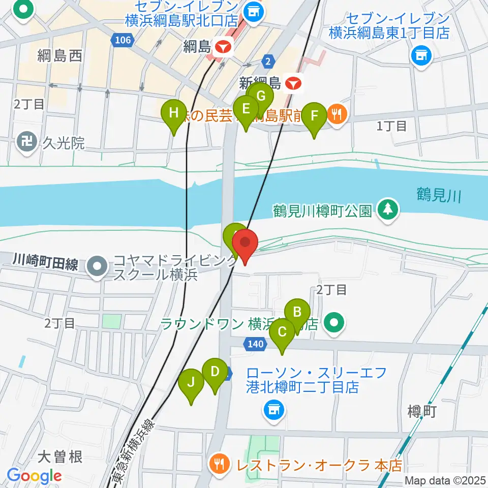 綱島フライドポテト周辺の駐車場・コインパーキング一覧地図