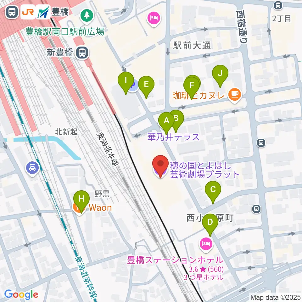 穂の国とよはし芸術劇場プラット周辺の駐車場・コインパーキング一覧地図