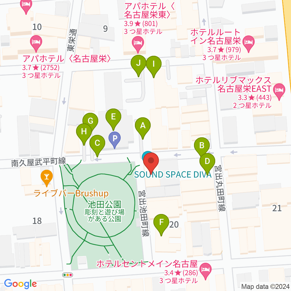 名古屋レッドドラゴン周辺の駐車場・コインパーキング一覧地図