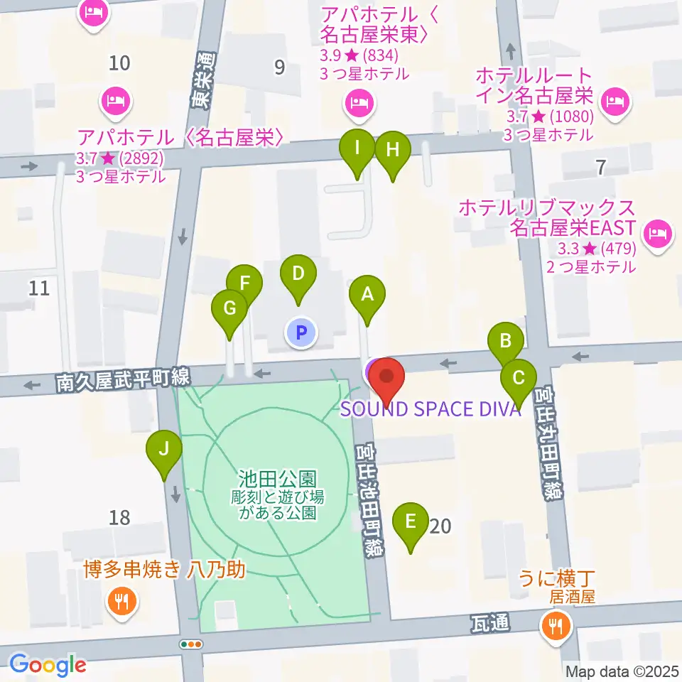 名古屋レッドドラゴン周辺の駐車場・コインパーキング一覧地図
