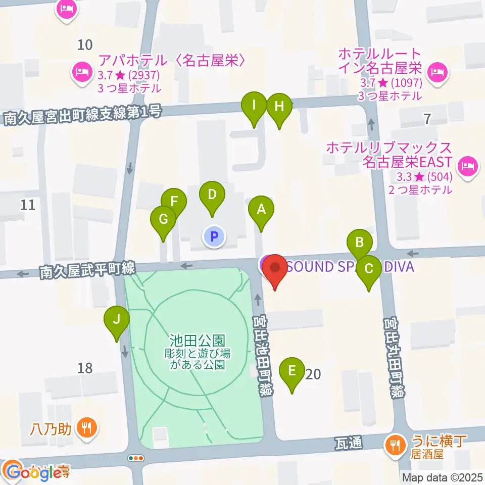 名古屋レッドドラゴン周辺の駐車場・コインパーキング一覧地図
