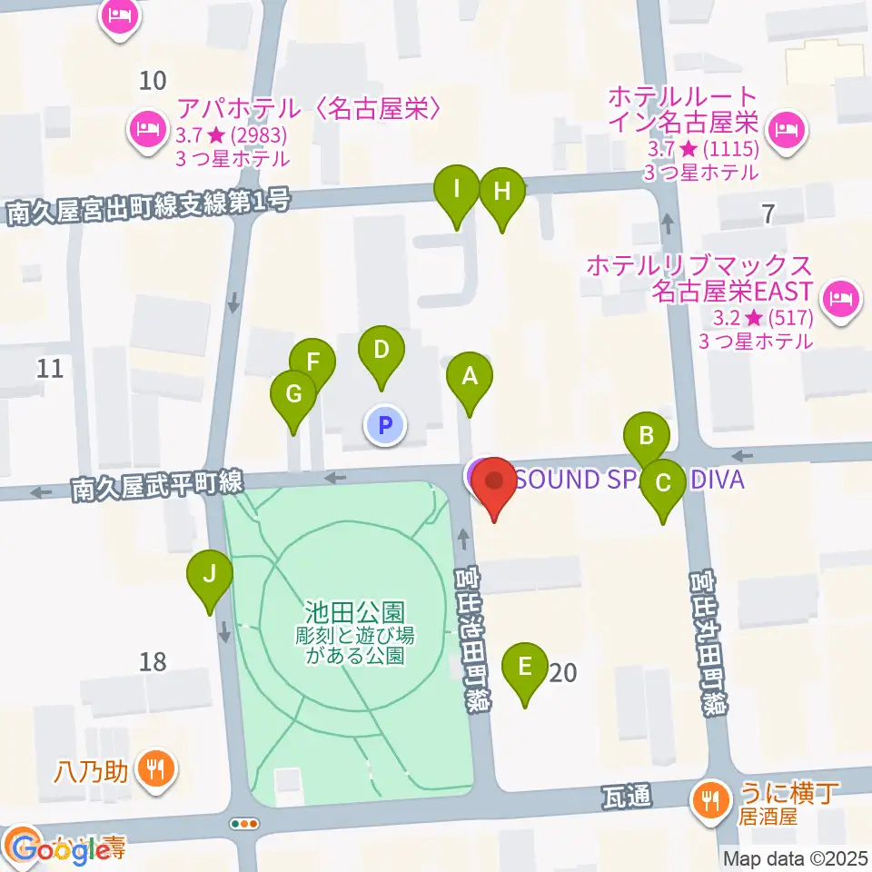 名古屋レッドドラゴン周辺の駐車場・コインパーキング一覧地図