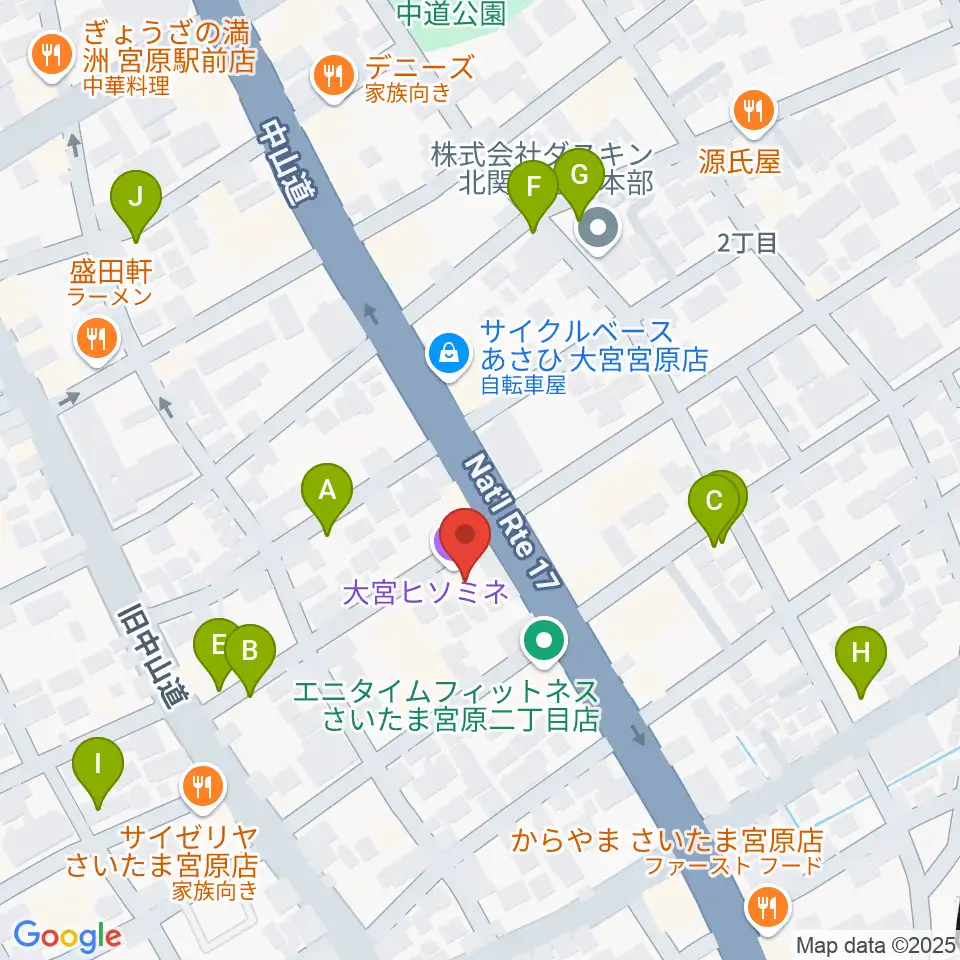 ヒソミネ周辺の駐車場・コインパーキング一覧地図