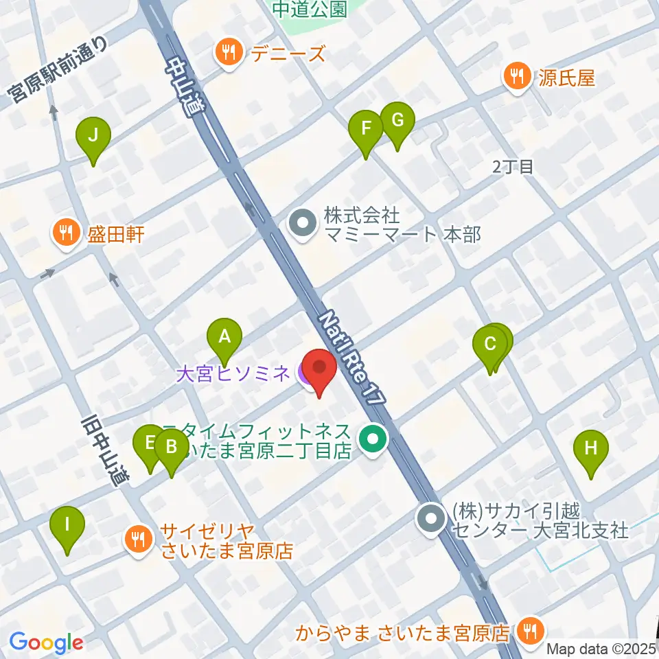 ヒソミネ周辺の駐車場・コインパーキング一覧地図