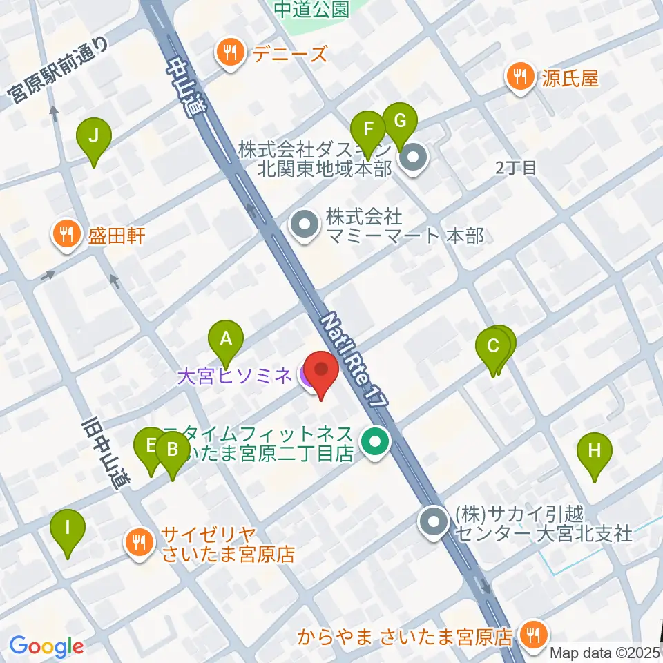 ヒソミネ周辺の駐車場・コインパーキング一覧地図