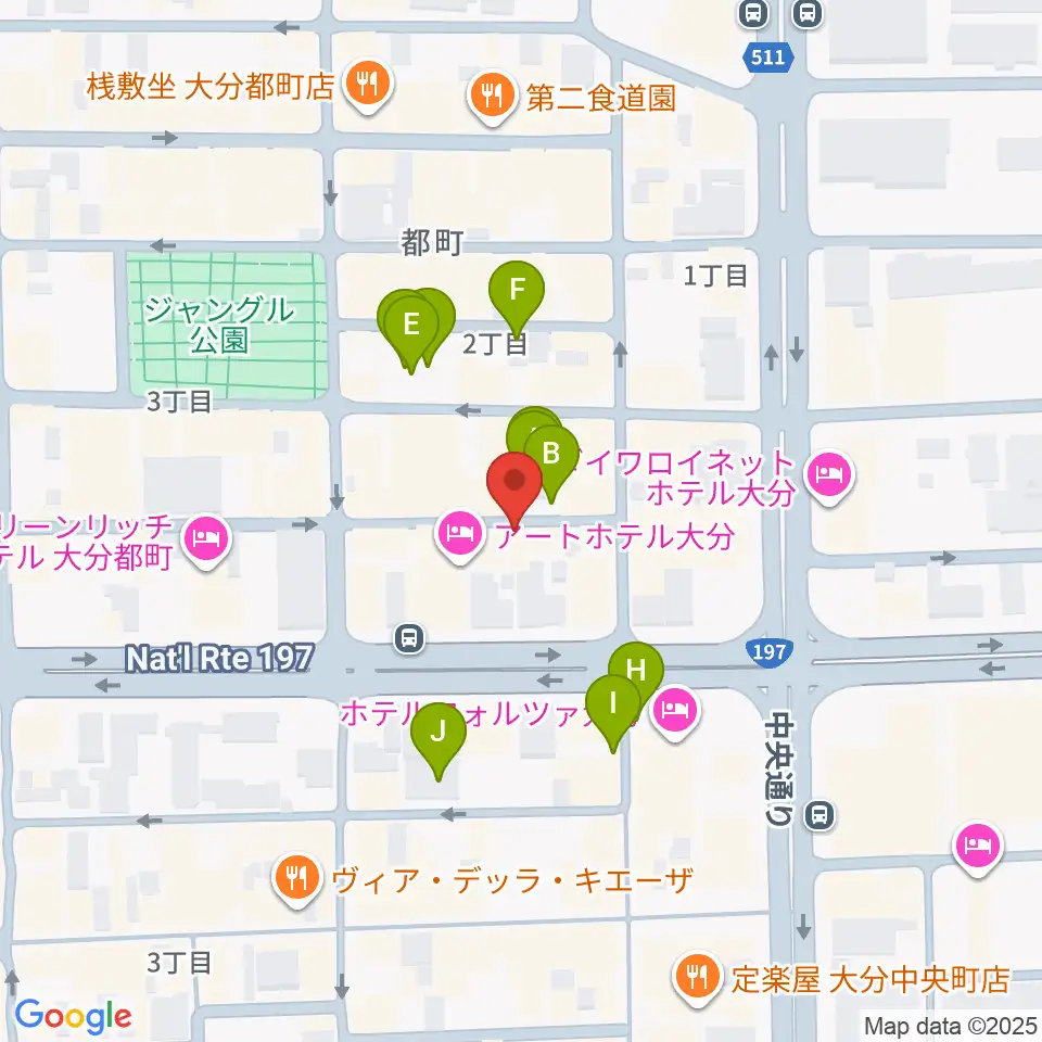 大分音楽館周辺の駐車場・コインパーキング一覧地図