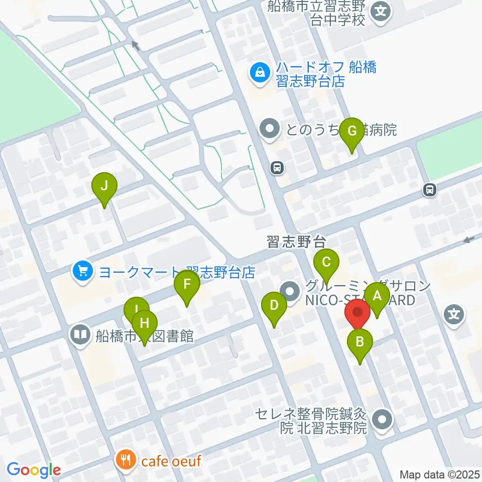 伊藤楽器 ピアノシティ北習志野周辺の駐車場・コインパーキング一覧地図