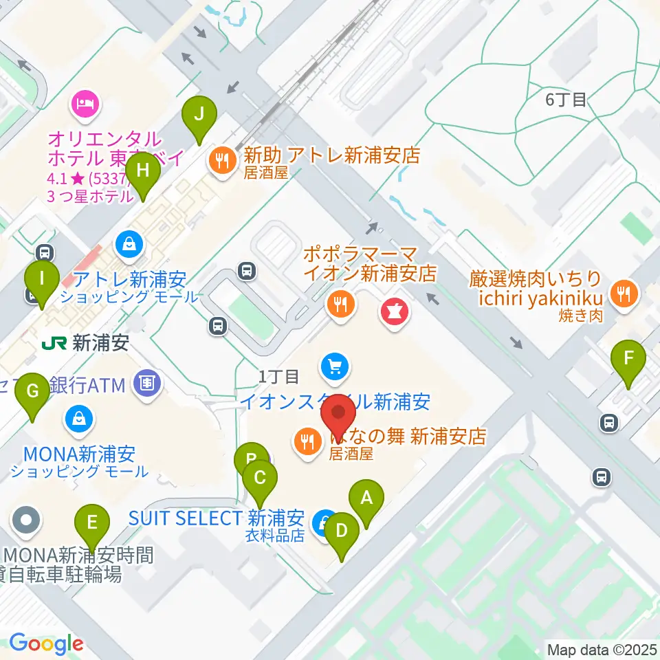 伊藤楽器 新浦安センター周辺の駐車場・コインパーキング一覧地図