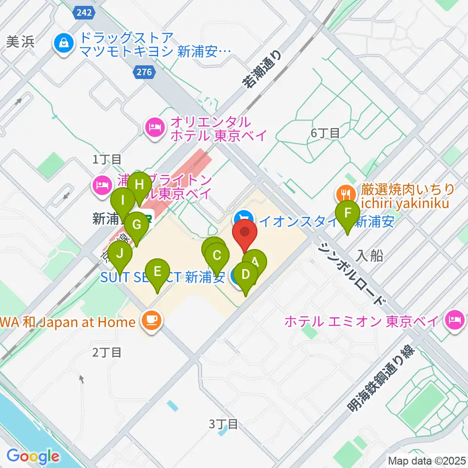 伊藤楽器 新浦安センター周辺の駐車場・コインパーキング一覧地図