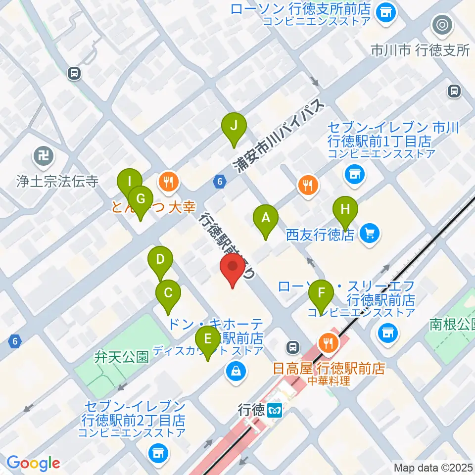 伊藤楽器 行徳センター周辺の駐車場・コインパーキング一覧地図
