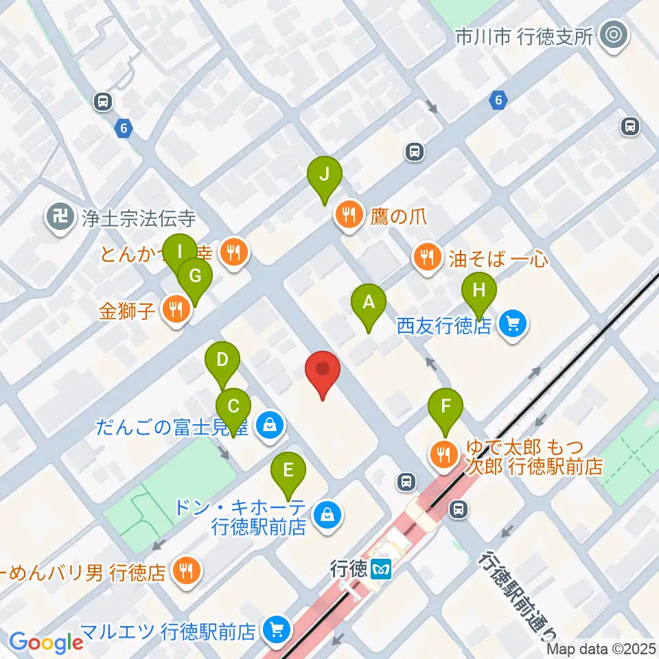 伊藤楽器 行徳センター周辺の駐車場・コインパーキング一覧地図