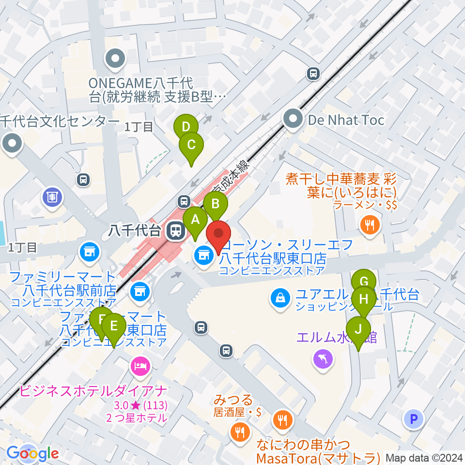 伊藤楽器 八千代台センター周辺の駐車場・コインパーキング一覧地図