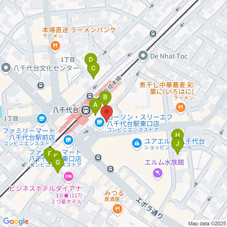 伊藤楽器 八千代台センター周辺の駐車場・コインパーキング一覧地図