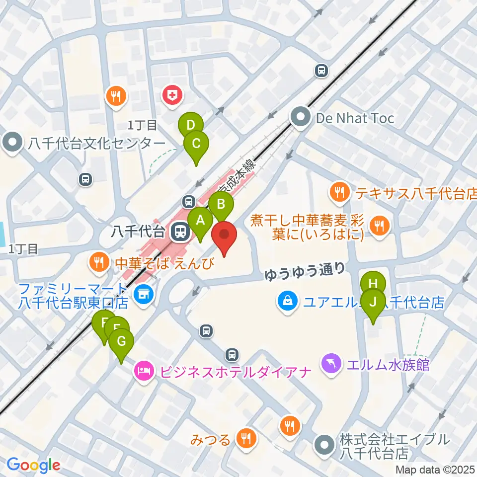 伊藤楽器 八千代台センター周辺の駐車場・コインパーキング一覧地図