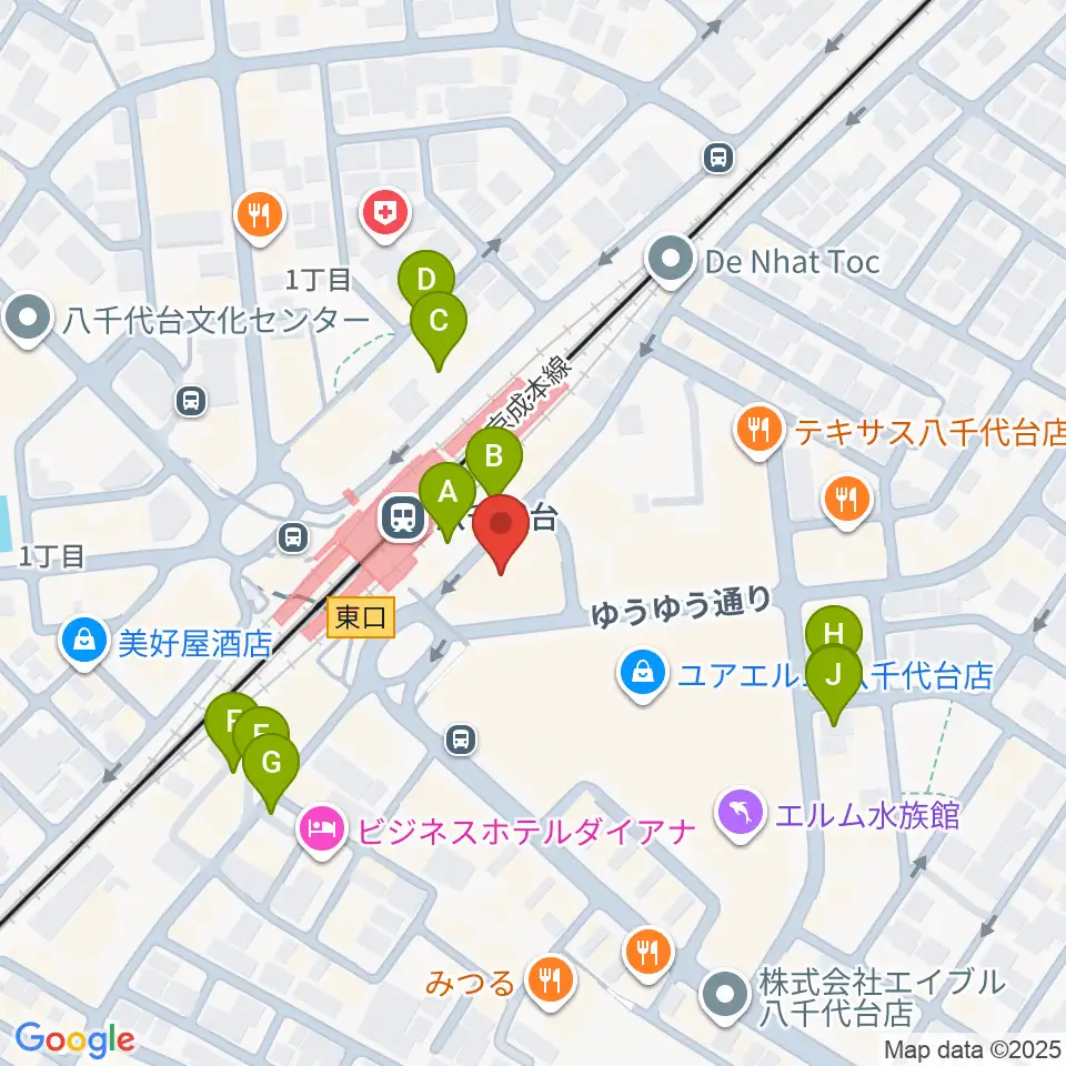 伊藤楽器 八千代台センター周辺の駐車場・コインパーキング一覧地図