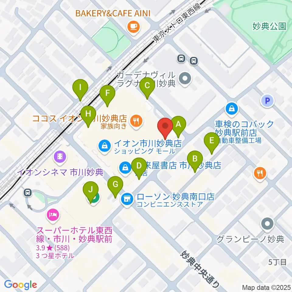 伊藤楽器 妙典イオンセンター周辺の駐車場・コインパーキング一覧地図