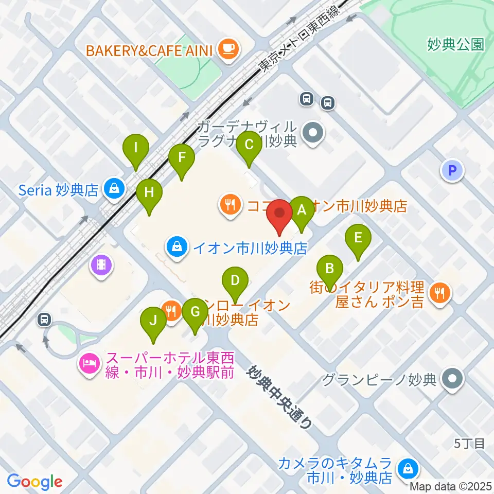 伊藤楽器 妙典イオンセンター周辺の駐車場・コインパーキング一覧地図