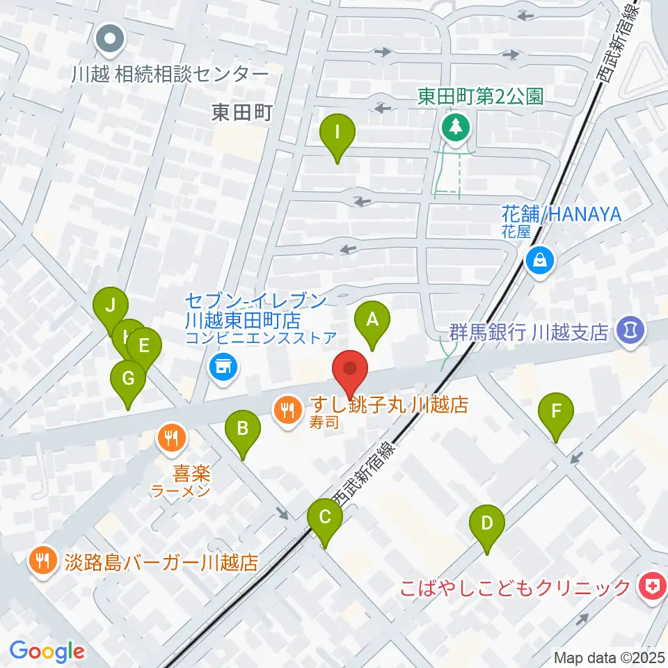 川越DEPARTURE周辺の駐車場・コインパーキング一覧地図