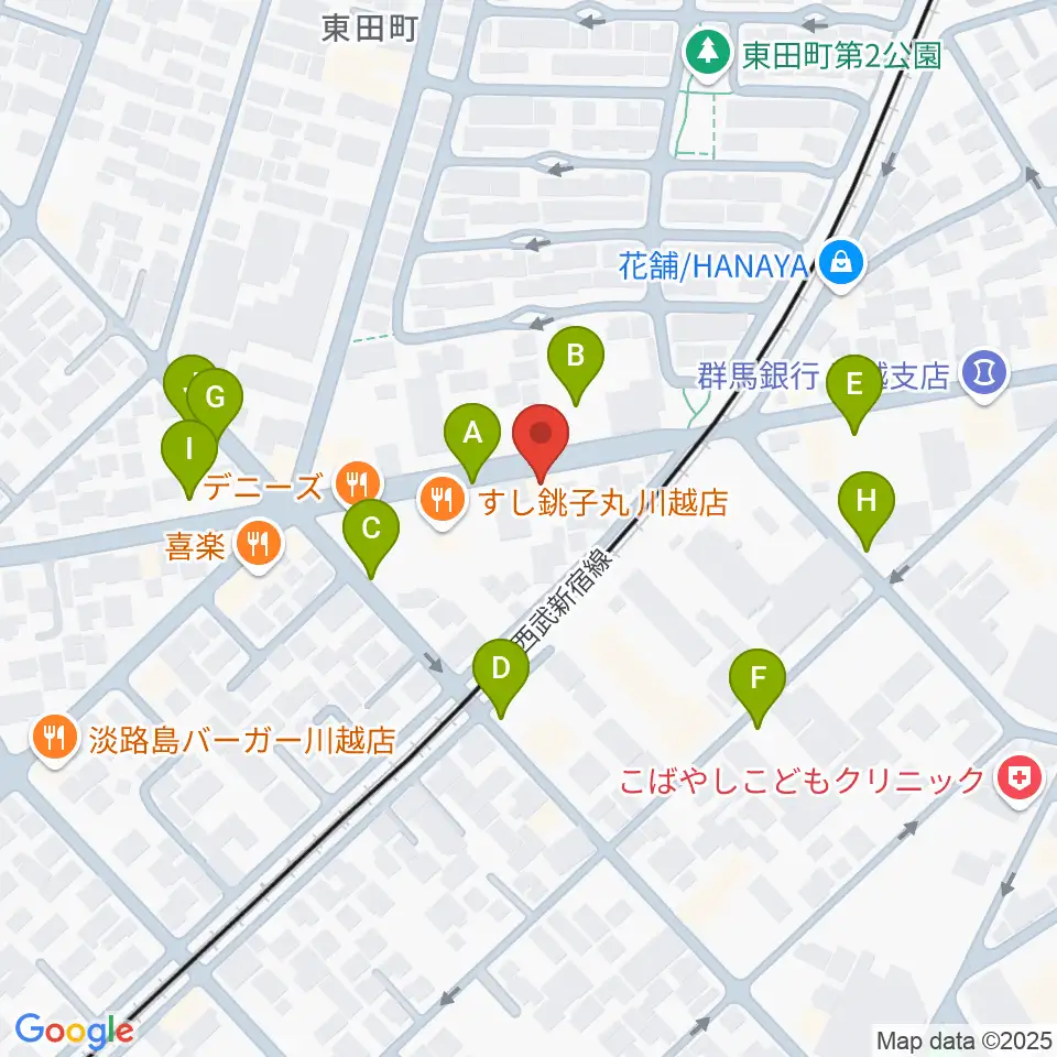 川越DEPARTURE周辺の駐車場・コインパーキング一覧地図