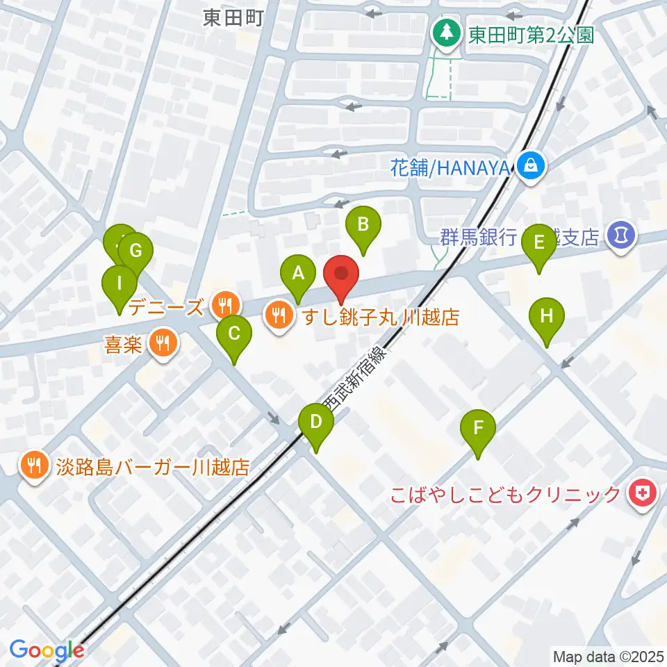 川越DEPARTURE周辺の駐車場・コインパーキング一覧地図