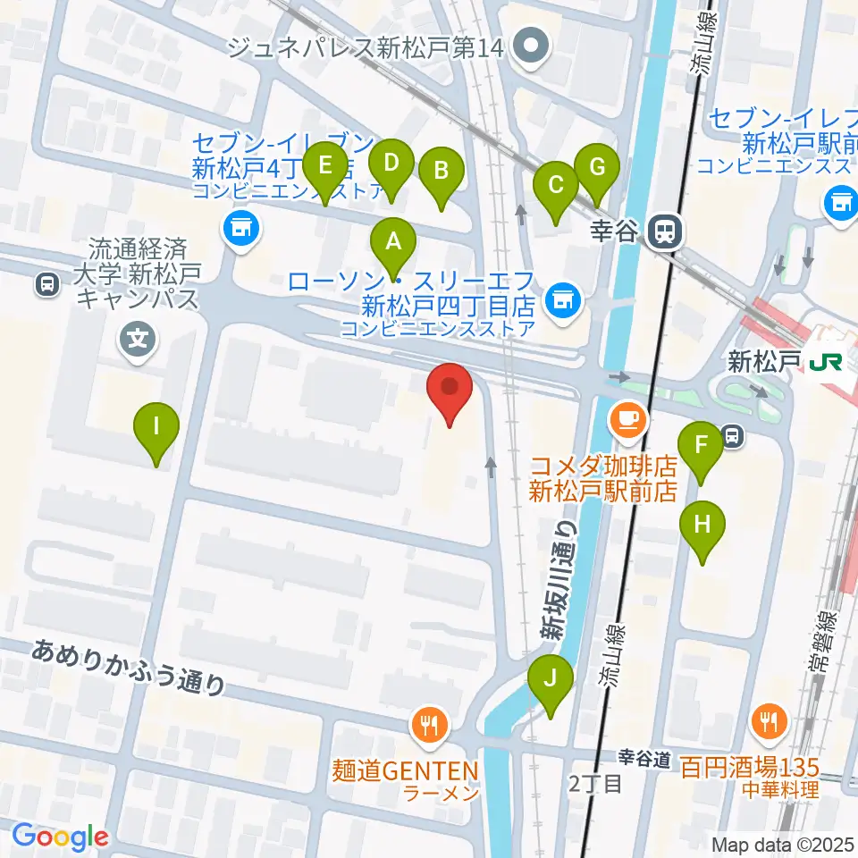 伊藤楽器 新松戸センター周辺の駐車場・コインパーキング一覧地図