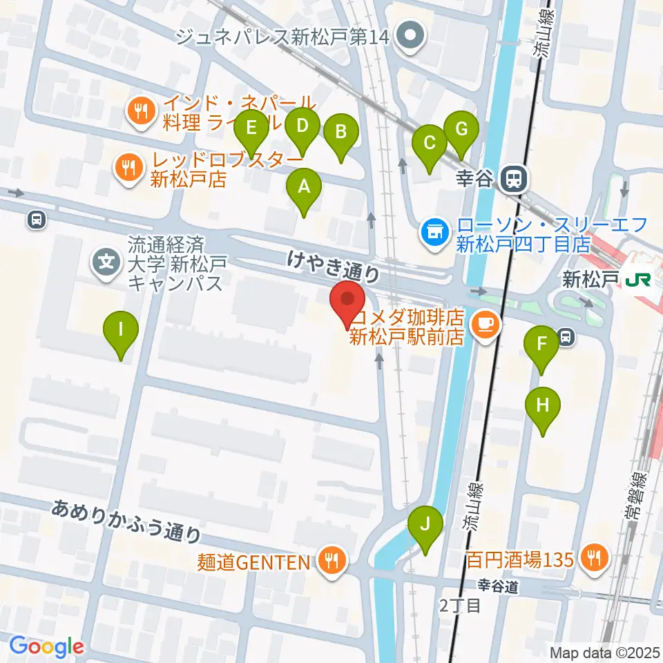 伊藤楽器 新松戸センター周辺の駐車場・コインパーキング一覧地図