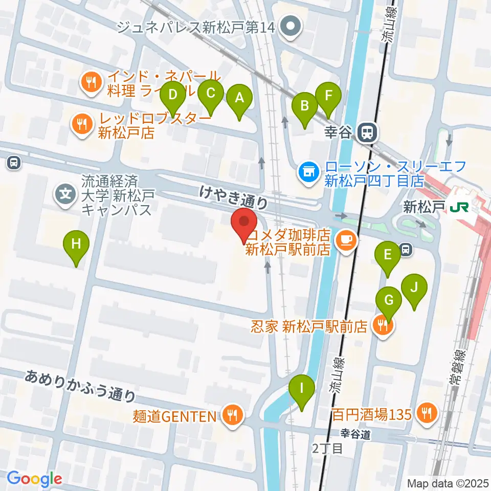 伊藤楽器 新松戸センター周辺の駐車場・コインパーキング一覧地図