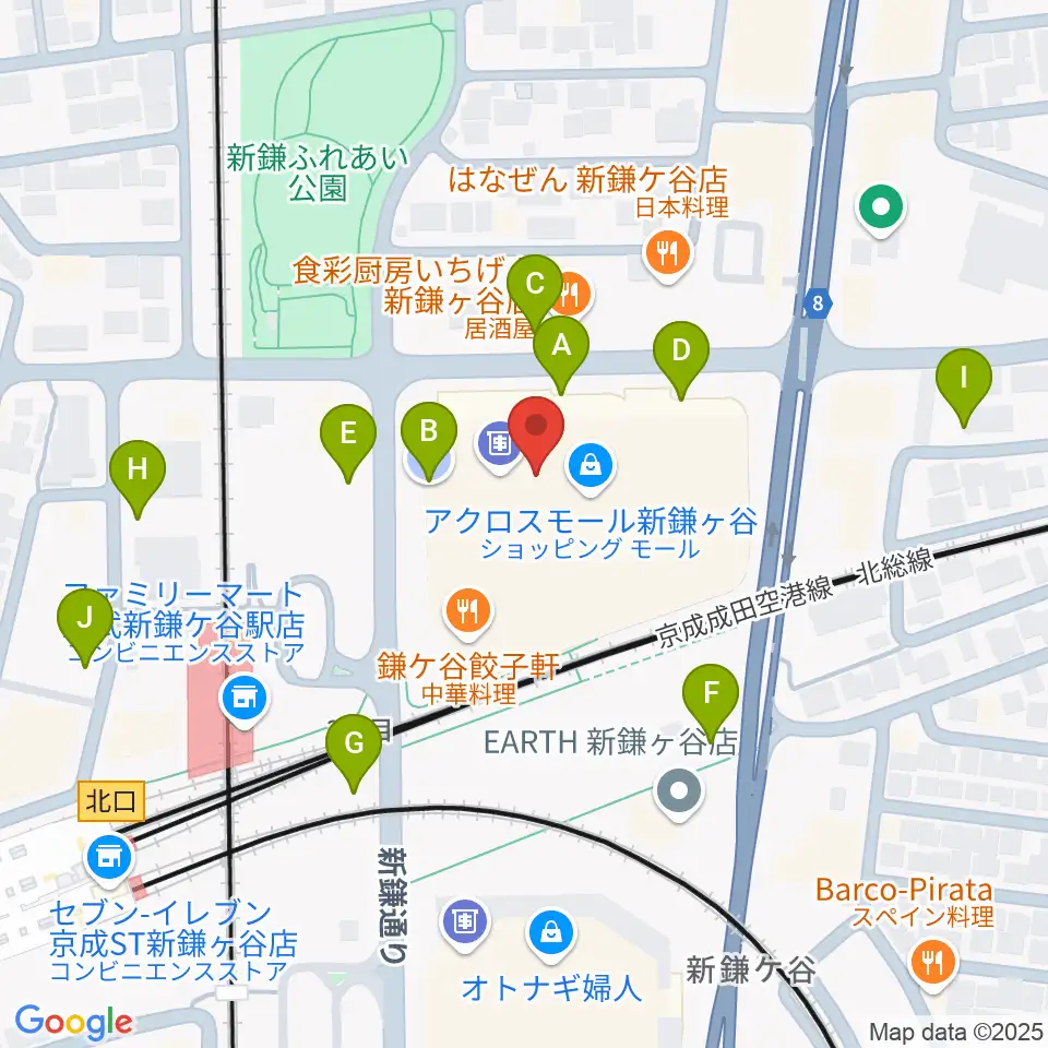 伊藤楽器 新鎌ヶ谷センター周辺の駐車場・コインパーキング一覧地図