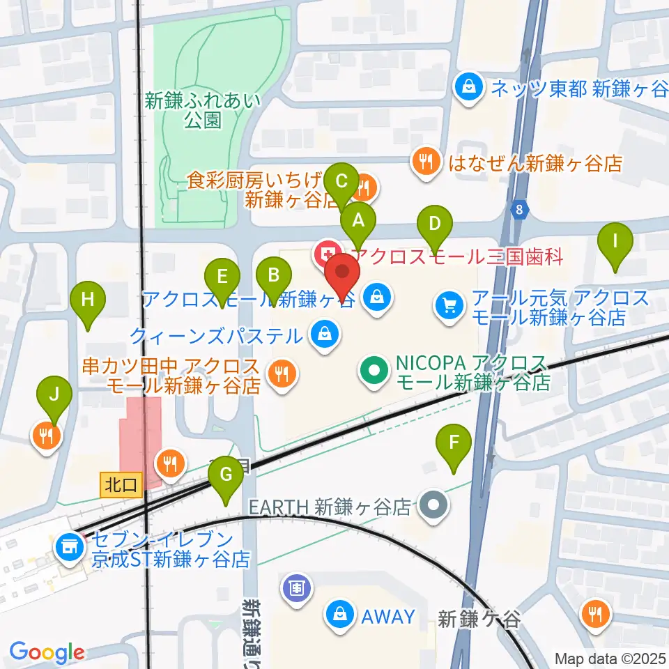 伊藤楽器 新鎌ヶ谷センター周辺の駐車場・コインパーキング一覧地図