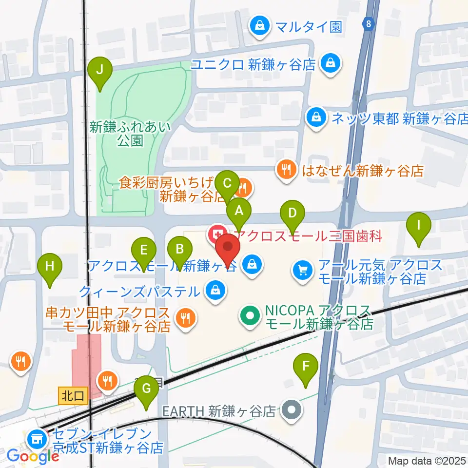 伊藤楽器 新鎌ヶ谷センター周辺の駐車場・コインパーキング一覧地図
