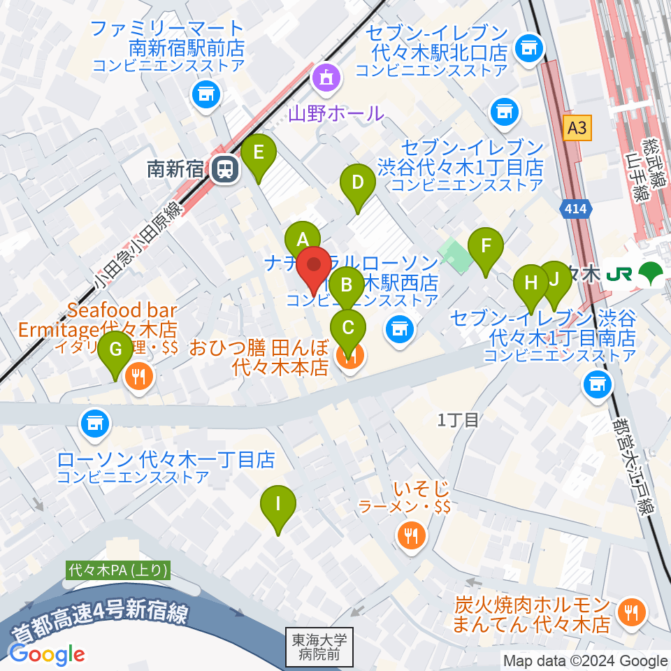 代々木アルティカセブン周辺の駐車場・コインパーキング一覧地図