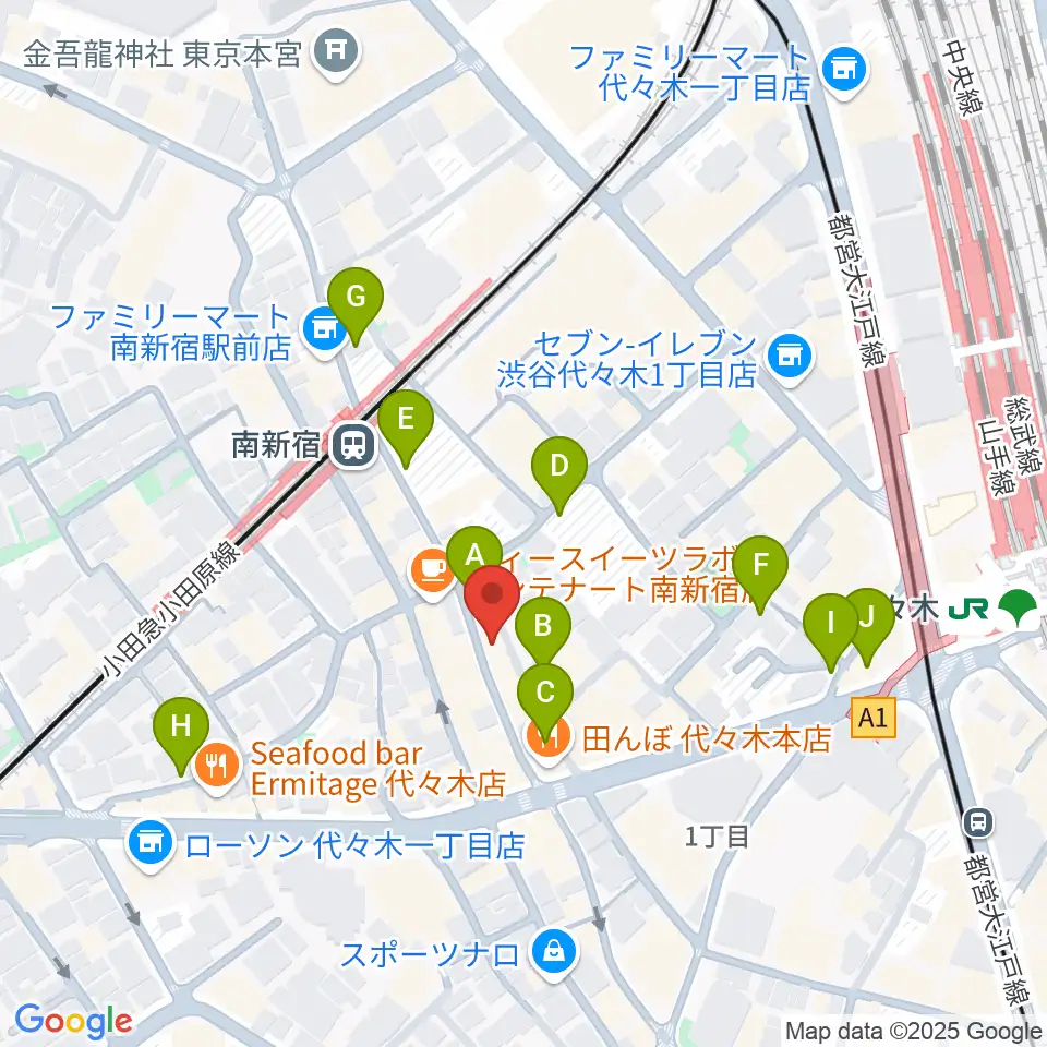 代々木アルティカセブン周辺の駐車場・コインパーキング一覧地図