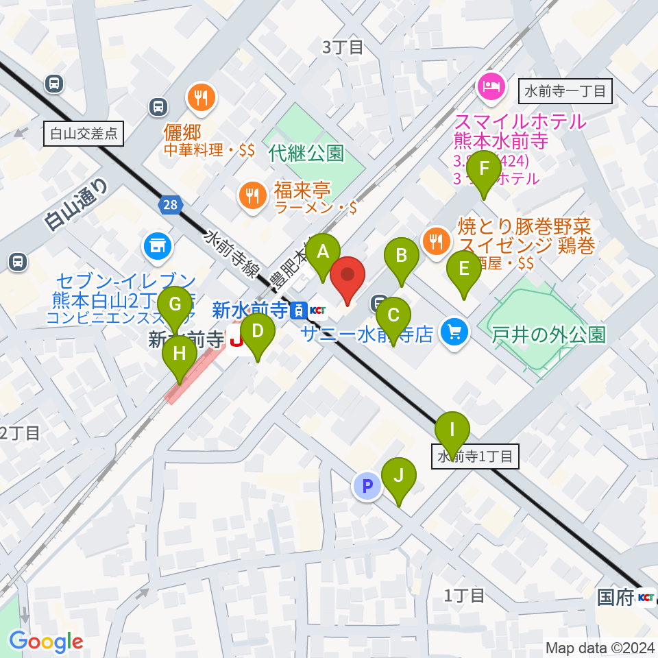 ムラヤマレコード水前寺本店周辺の駐車場・コインパーキング一覧地図