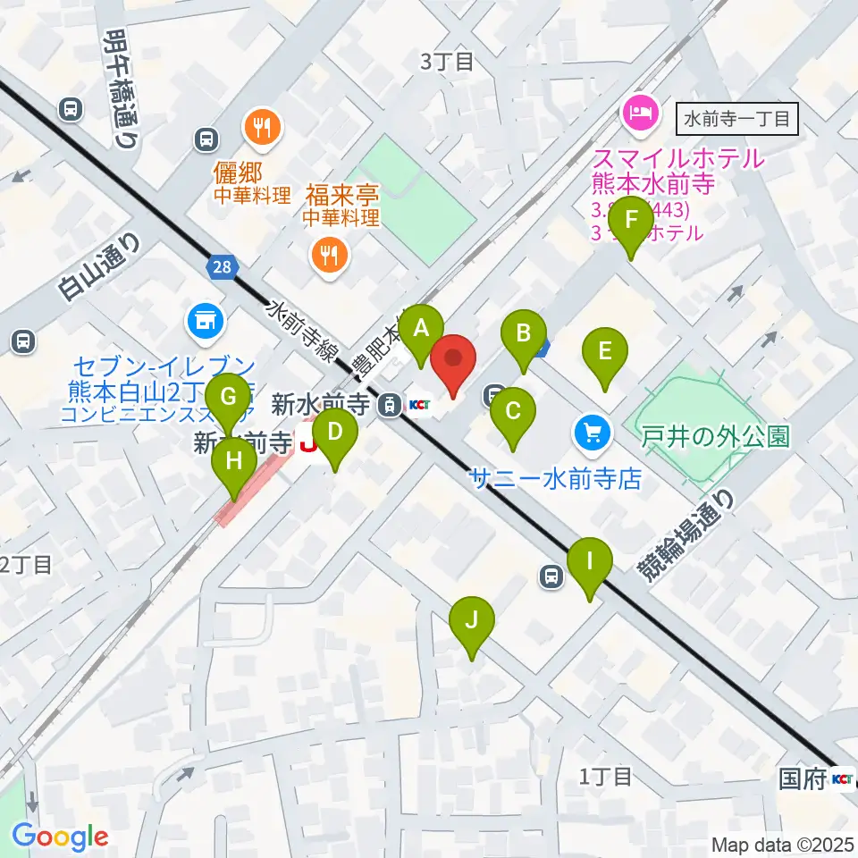 ムラヤマレコード水前寺本店周辺の駐車場・コインパーキング一覧地図