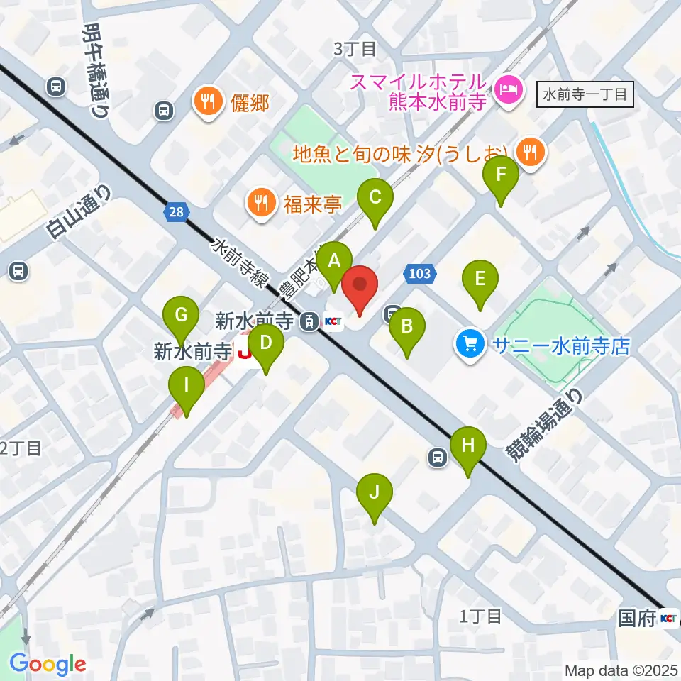 ムラヤマレコード水前寺本店周辺の駐車場・コインパーキング一覧地図
