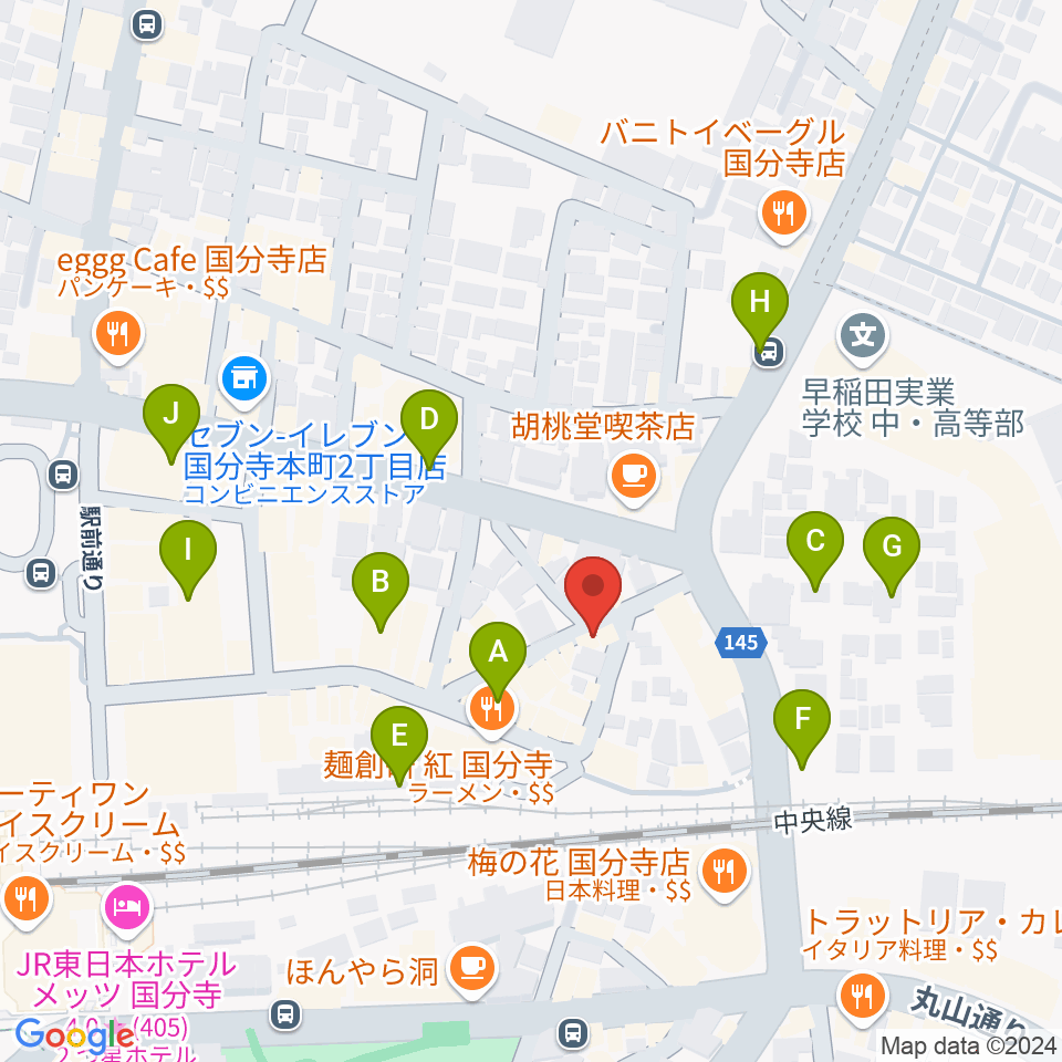 国分寺giee周辺の駐車場・コインパーキング一覧地図