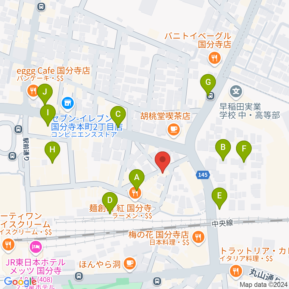 国分寺giee周辺の駐車場・コインパーキング一覧地図