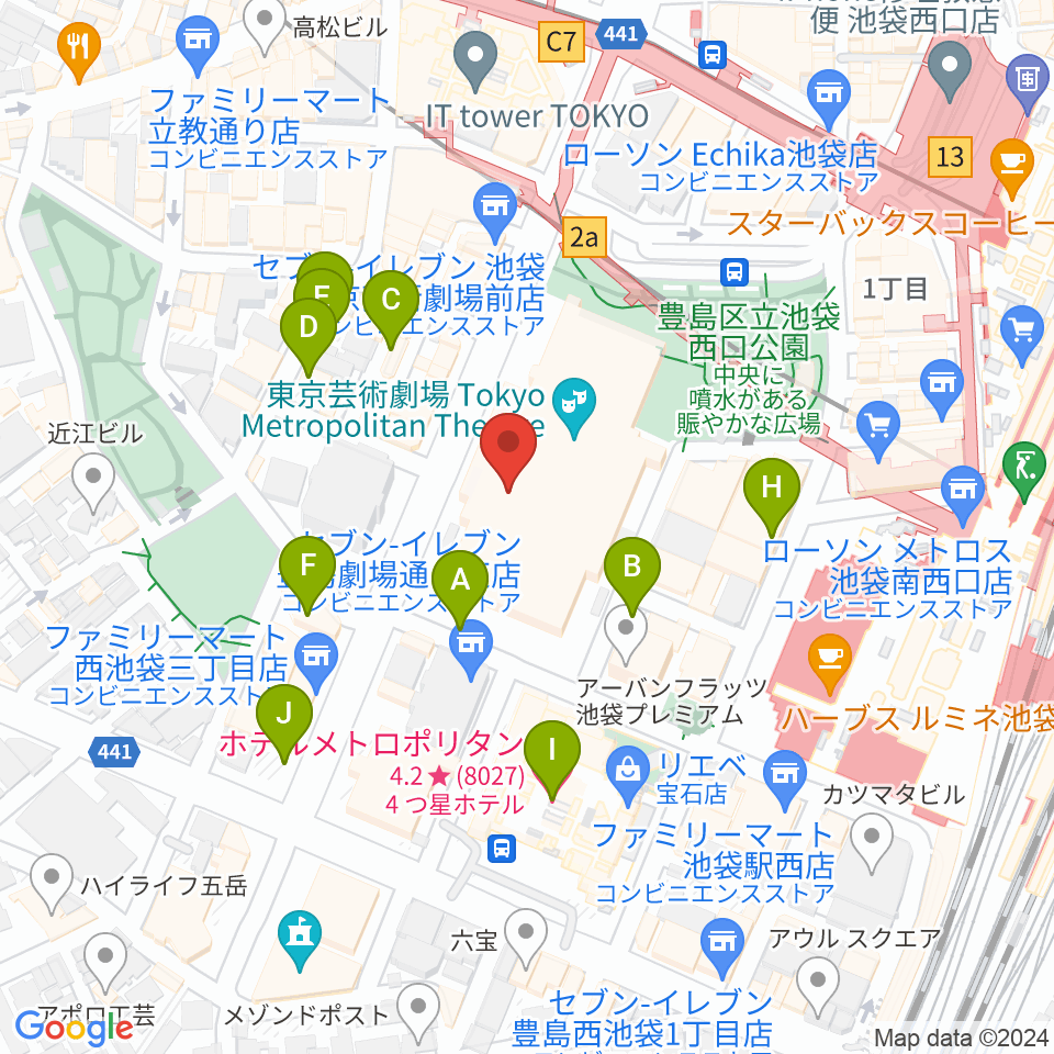 ミュージックスタジオ・フォルテ芸劇店周辺の駐車場・コインパーキング一覧地図